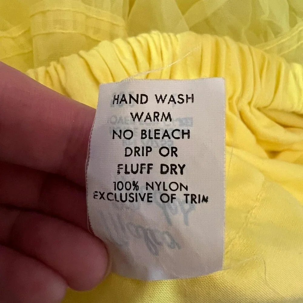 Vintage Malco Modes Yellow Nylon Petticoat Crinoline Rockabilly‎ Skirt Large
